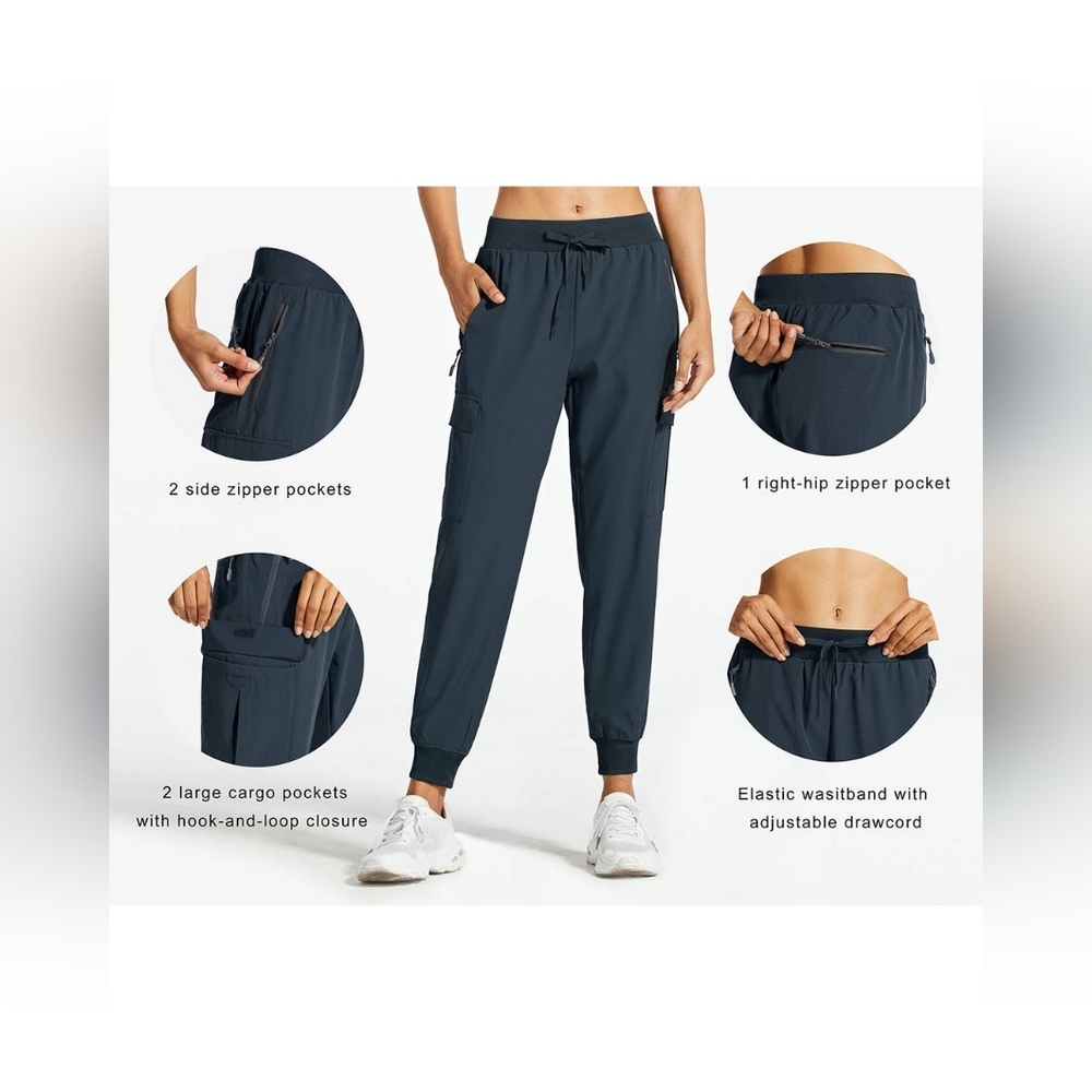 Libin Women’s Navy Blue Lightweight Cargo Joggers – Extra-Large – New - Picture 5 of 5
